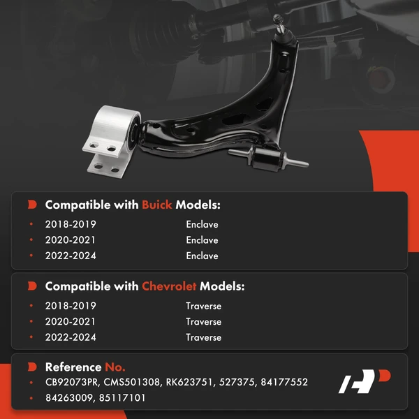 1-Pc Control Arm with Ball Joint Assembly, Front Driver Lower with Ball Joint A-Premium APCA8544