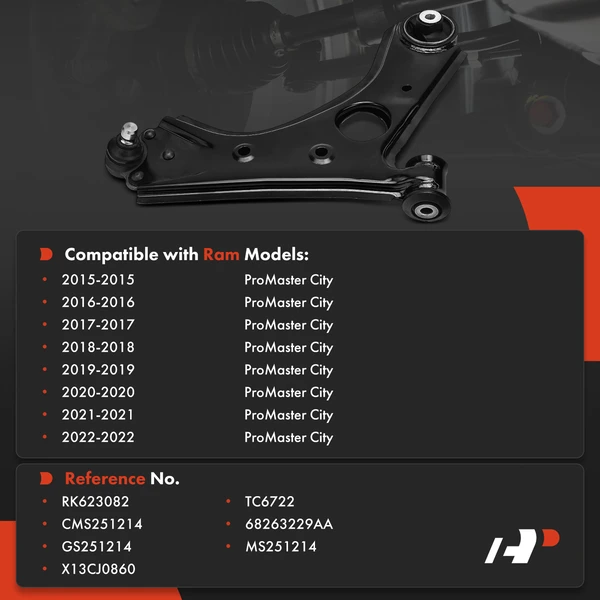 1-Pc Control Arm and Ball Joint Kit, Front Passenger Lower with Ball Joint A-Premium APCA8537