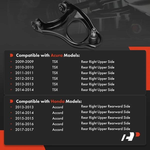 1-Pc Control Arm and Ball Joint Kit, Rear Passenger Upper Rearward with Ball Joint A-Premium APCA8538