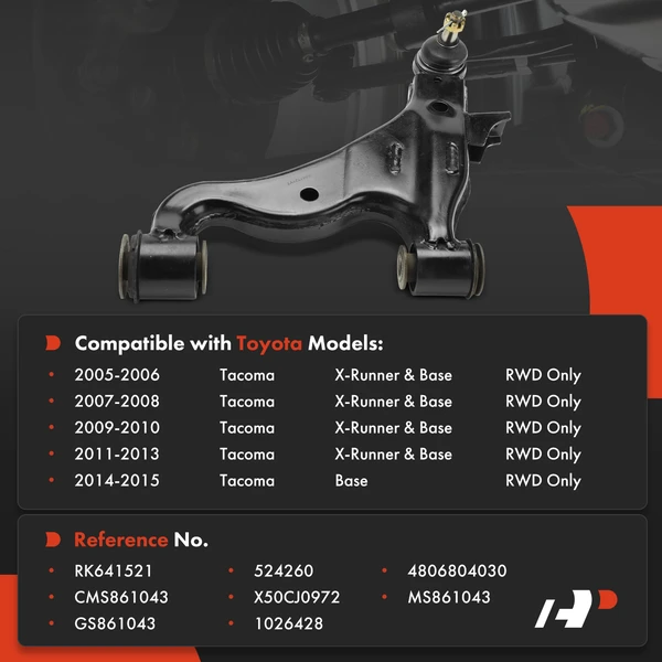 1-Pc Control Arm and Ball Joint Kit, Front Passenger Lower with Ball Joint A-Premium APCA8187