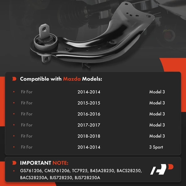 1-Pc Control Arm Bushing, Rear Left Driver Side A-Premium APCA8569