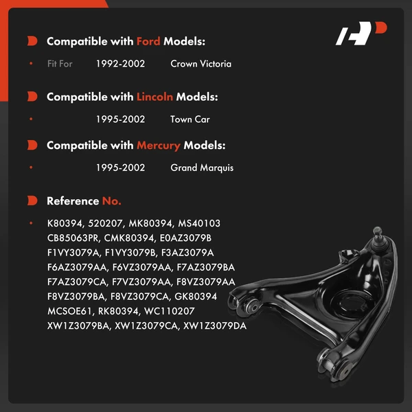 1-Pc Control Arm & Ball Joint Assembly, Front Driver Lower with Ball Joint A-Premium APCA8575