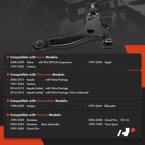 1-Pc Control Arm and Ball Joint Kit, Front Passenger Lower with Ball Joint A-Premium APCA8197