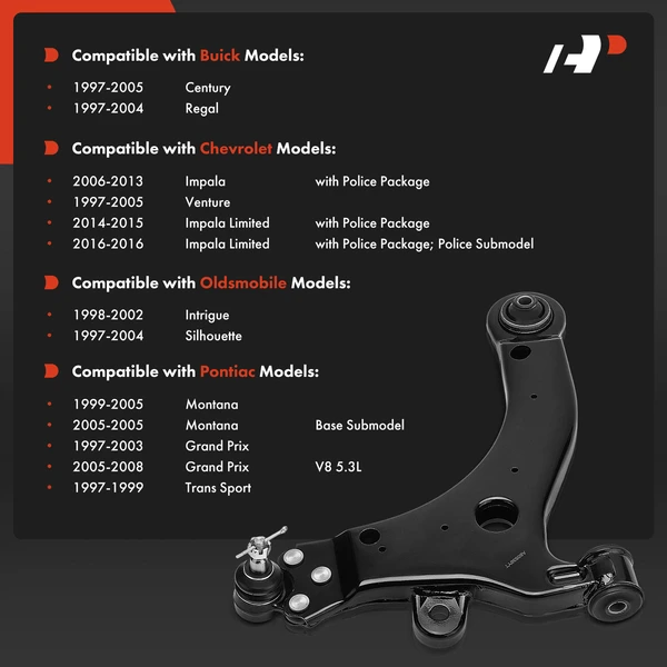 1-Pc Control Arm and Ball Joint Kit, Front Driver Lower with Ball Joint A-Premium APCA8198
