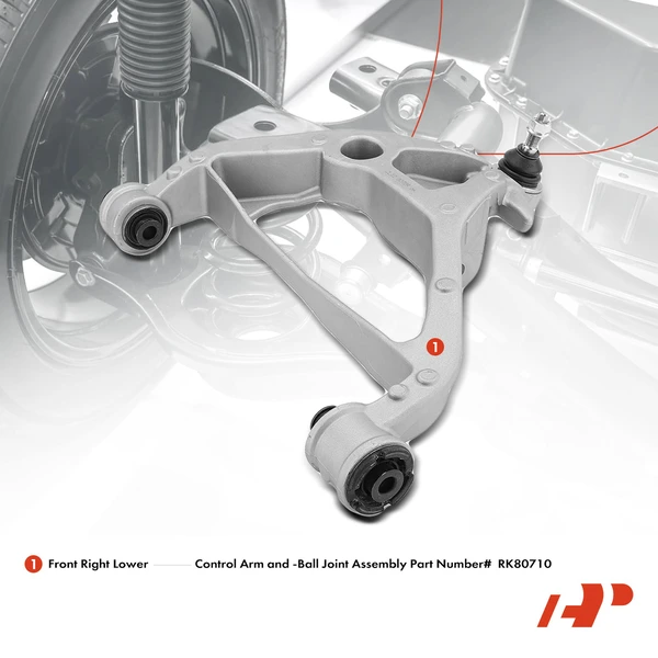 1-Pc Control Arm and Ball Joint Kit, Front Passenger Lower with Ball Joint A-Premium APCA0500