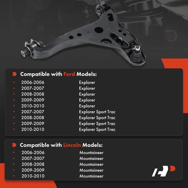 1-Pc Control Arm and Ball Joint Kit, Front Driver Lower with Ball Joint A-Premium APCA6530