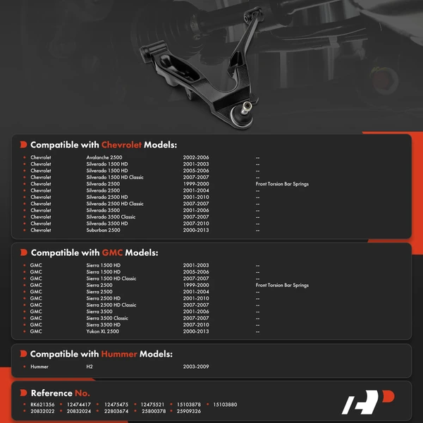 1-Pc Control Arm and Ball Joint Assembly, Front Driver Lower with Ball Joint A-Premium APCA9519