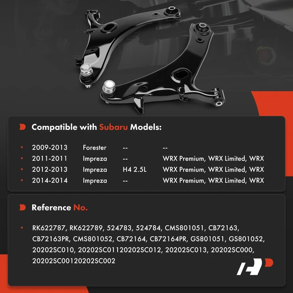 2-Pc Control Arm, Front Driver & Passenger Lower with Ball Joint A-Premium APCA7177