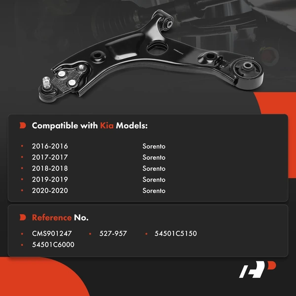 1-Pc Control Arm and Ball Joint Assembly, Front Driver Lower with Ball Joint A-Premium APCA7319