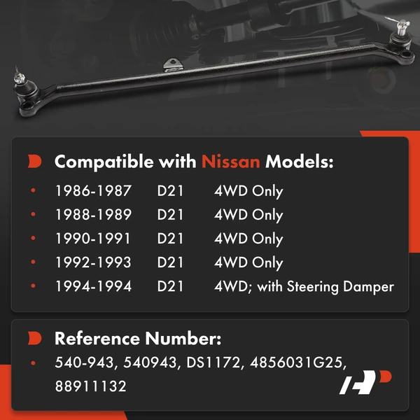 1-Pc Center Steel Steering Drag Link, Center Side A-Premium APCA9427