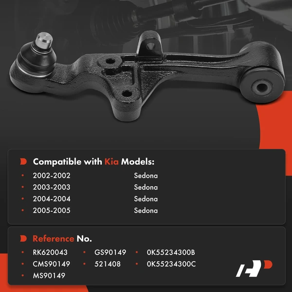 1-Pc Control Arm and Ball Joint Kit, Front Passenger Lower with Ball Joint A-Premium APCA8107