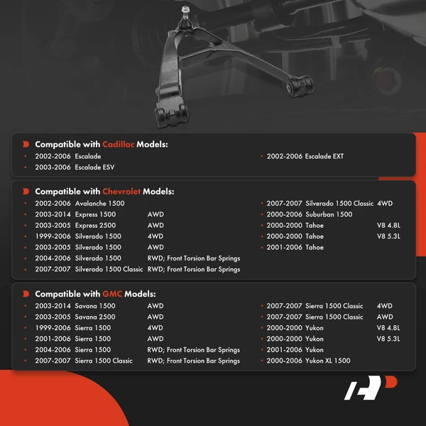 1-Pc Control Arm and Ball Joint Assembly, Front Passenger Lower with Ball Joint A-Premium APCA8118