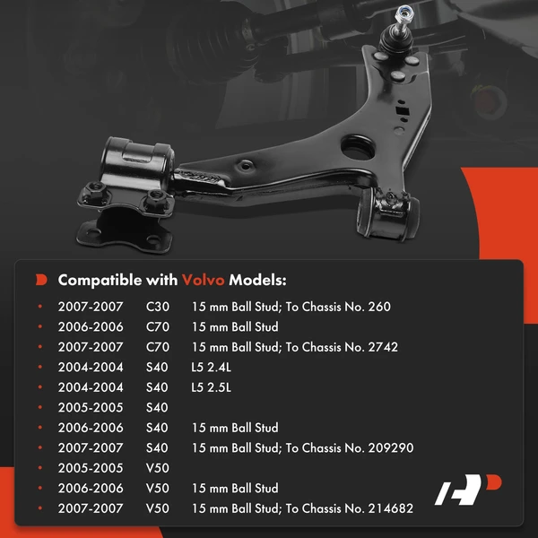 1-Pc Control Arm and Ball Joint Kit, Front Driver Lower with Ball Joint A-Premium APCA8120