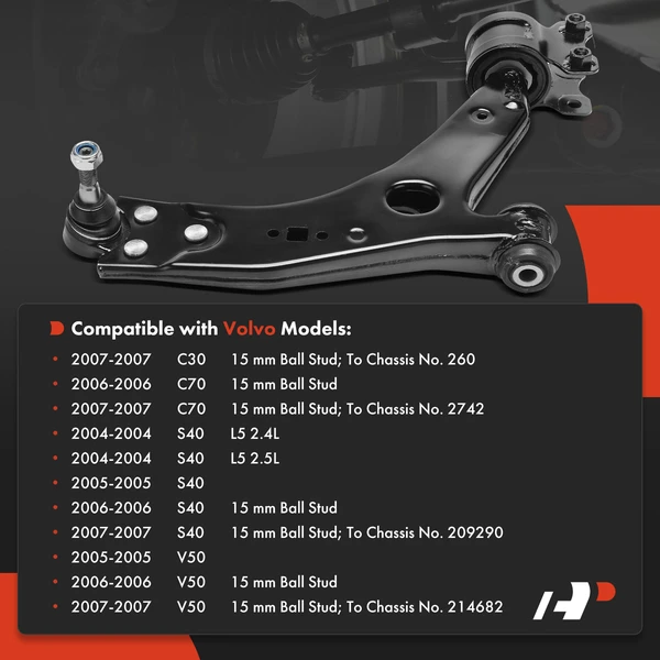 1-Pc Control Arm and Ball Joint Kit, Front Passenger Lower with Ball Joint A-Premium APCA8121