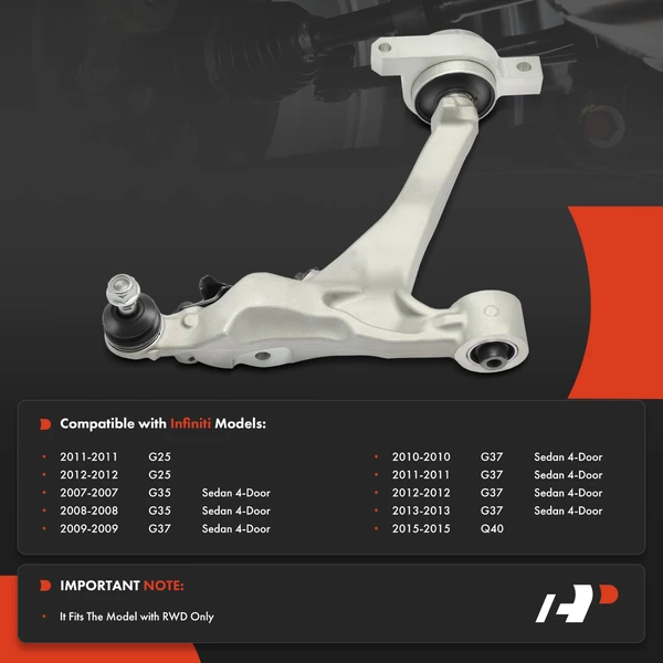 1-Pc Control Arm and Ball Joint Kit, Front Driver Lower with Ball Joint A-Premium APCA5432