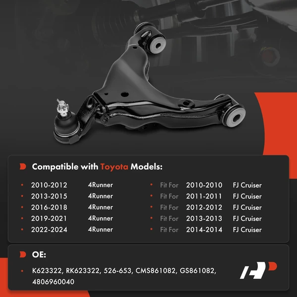 1-Pc Control Arm and Ball Joint Kit, Front Driver Lower with Ball Joint A-Premium APCA5644