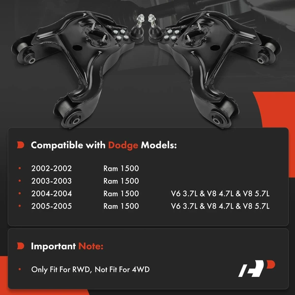 Control Arm and Ball Joint Kit Front Driver & Passenger Lower A-Premium APCA5919