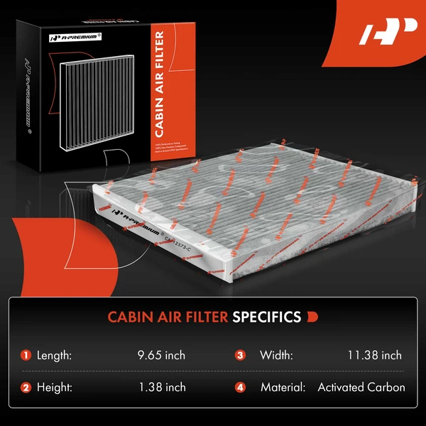 2 Pcs Activated Carbon Cabin Air Filter for Volvo XC40 2019-2022 Under Dashboard