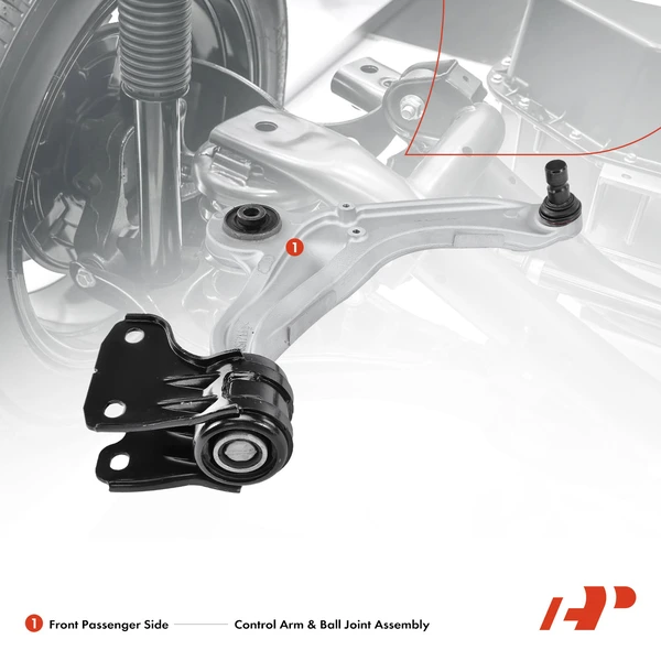 1-Pc Control Arm and Ball Joint Kit, Front Right Passenger Side with Ball Joint A-Premium APCA4130