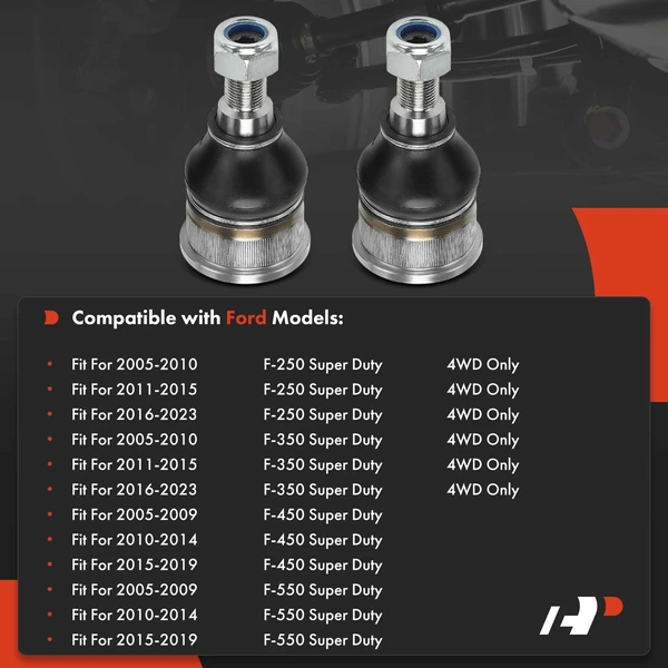 2 Pcs Front At Track Bar Ball Joint for Ford F-250 F-350 F-450 F-550 Super Duty