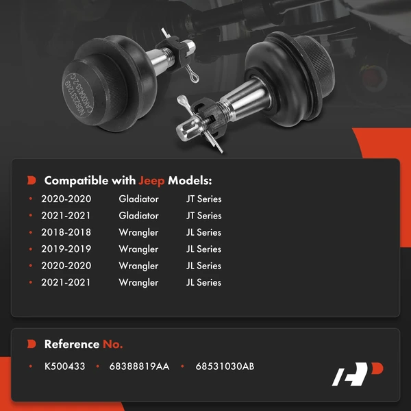 2 Pcs Front Upper Ball Joints for Jeep JT Gladiator 2020-2021 JL Wrangler