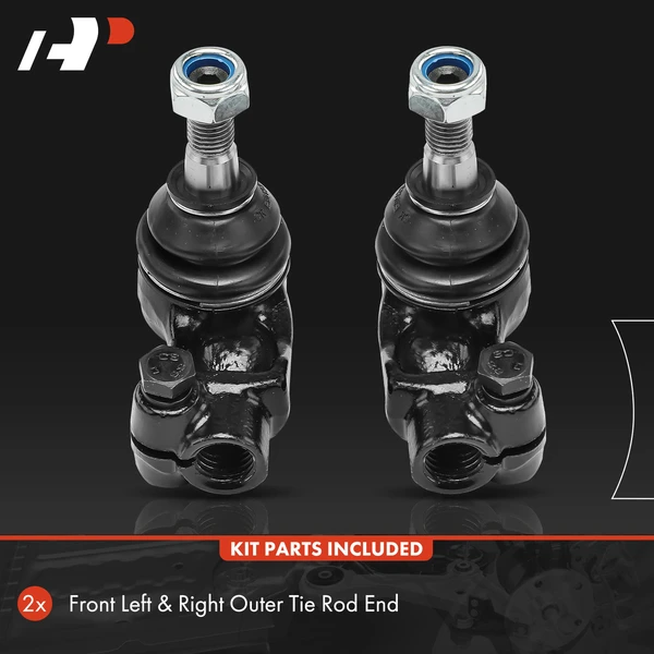 2 Pcs Front Outer Steering Tie Rod End for Saab 9-3 1999-2003 900 1994-1998