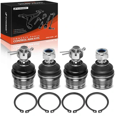 4 Pcs Front Lower & Upper Suspension Ball Joint