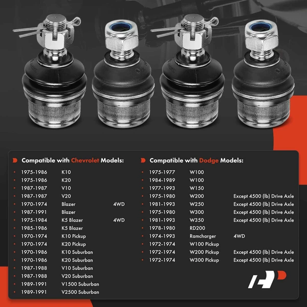 1987 Chevrolet V20 Ball Joint Front Lower & Upper A-Premium APCA7592