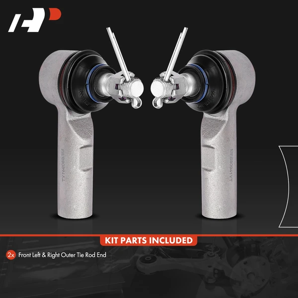 2 Pcs Front Outer Steering Tie Rod End for Toyota Tacoma 2005-2015 Base X-Runner