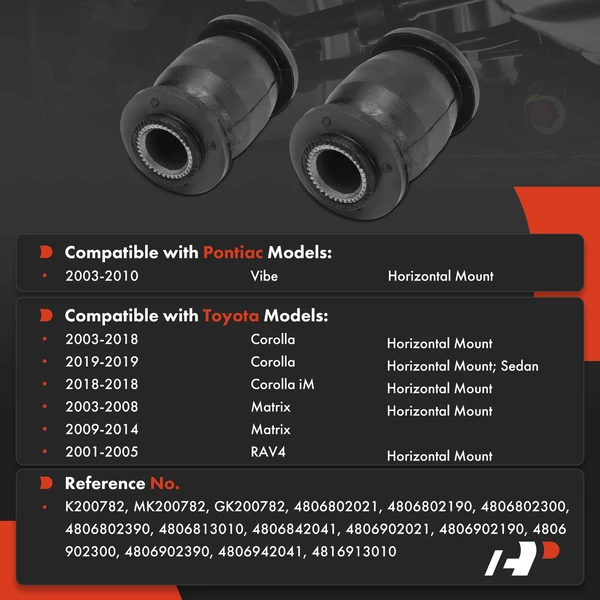 2-Pc Control Arm Bushing, Front Side A-Premium APCA9899