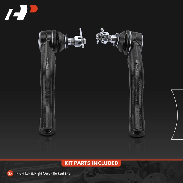 2 Pcs Front Driver & Passenger Outer Tie Rod End for Toyota Echo 2000-2005