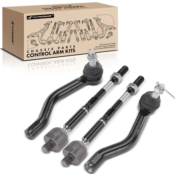 4 Pcs Front Inner & Outer Tie Rod Ends for Infiniti QX60 14-20 Nissan Pathfinder