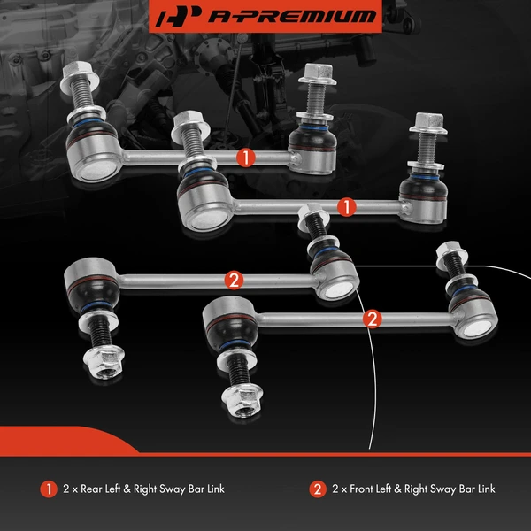 Sway Bar Link, Front & Rear, A-Premium APCA6555