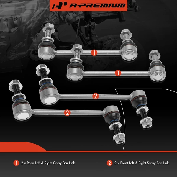 Sway Bar Link, Front & Rear, A-Premium APCA6562