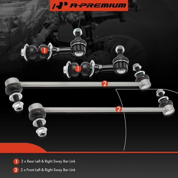 Sway Bar Link, Front & Rear, A-Premium APCA6564