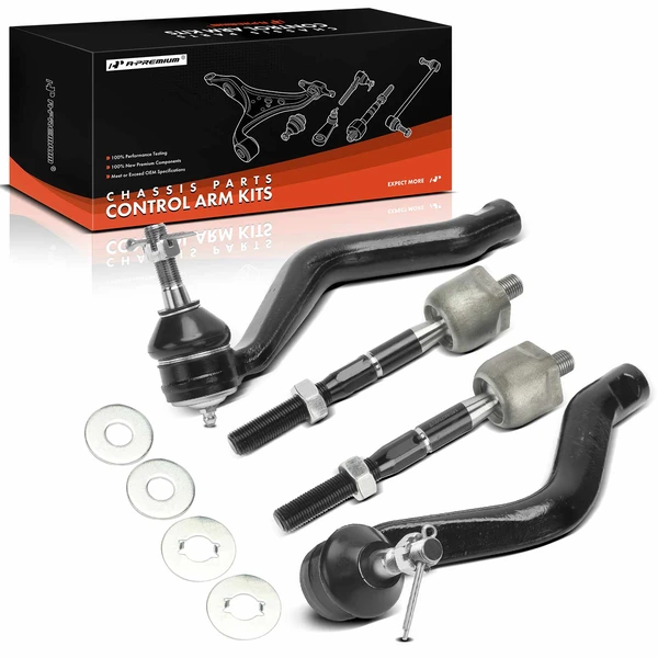 4 Pcs Front Inner & Outer Tie Rod End for 2007-2011 Lexus GS350