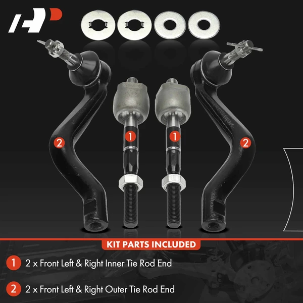 4 Pcs Front Inner & Outer Tie Rod End for Lexus GS300 2006 GS350 IS250 IS350 AWD