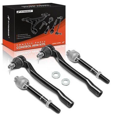 4 Pcs Front Inner & Outer Steering Tie Rod End