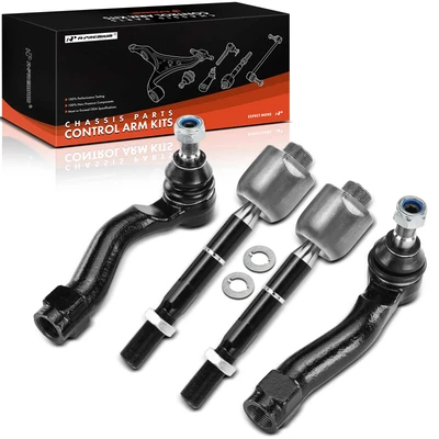 4 Pcs Front Inner & Outer Tie Rod End Kit