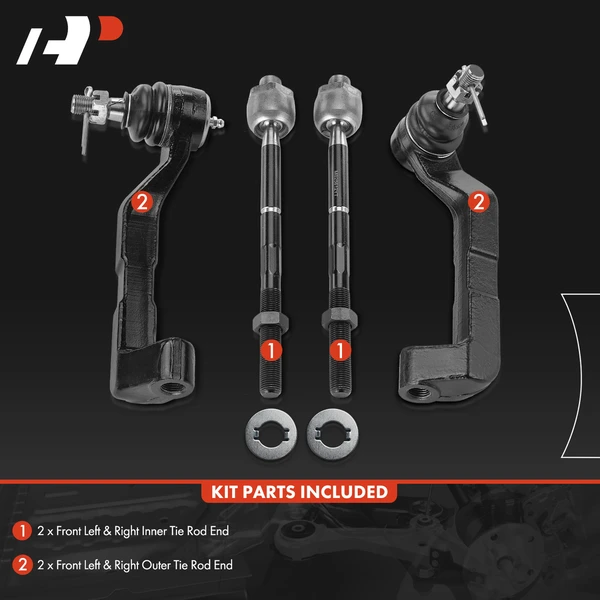 4 Pcs Front Inner & Outer Tie Rod End for Chrysler 300 2005-2007 Dodge Charger