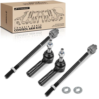 4 Pcs Front Inner & Outer Tie Rod End