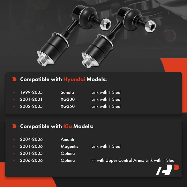 2-Pc Stabilizer Bar Link, Front Side A-Premium APCA8206