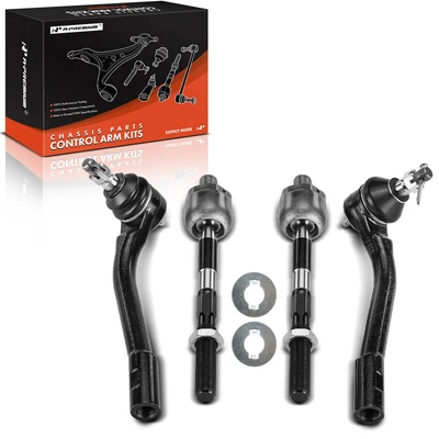 4 Pcs Front Inner & Outer Steering Tie Rod Ends