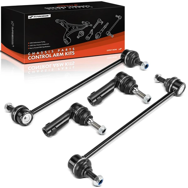 A Set of 4 Sway Bar Link and Tie Rod End Kit Front Side A-Premium APCA6585