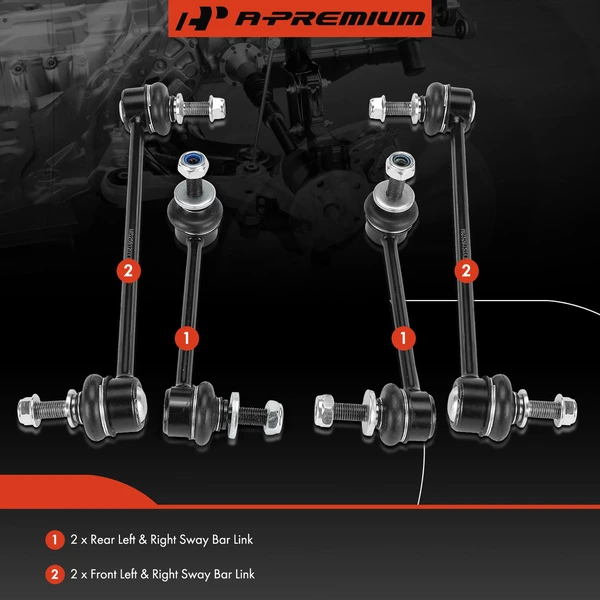 Sway Bar Link, Front & Rear, A-Premium APCA6586