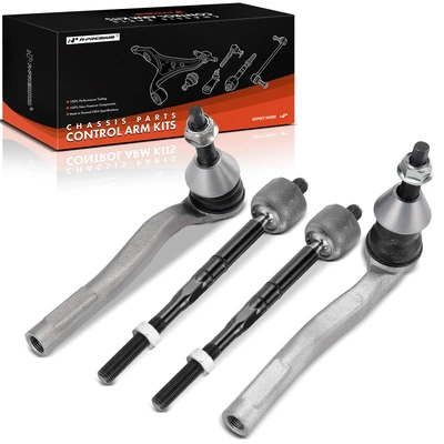 4 Pcs Front Inner & Outer Tie Rod Ends