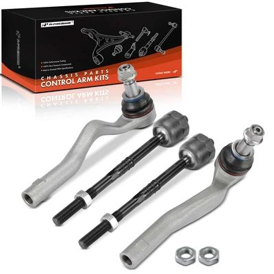 4 Pcs Front Inner & Outer Steering Tie Rod Ends