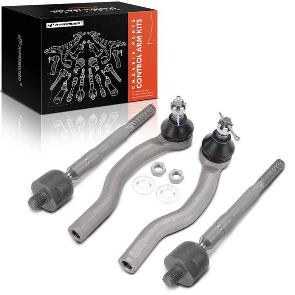 4 Pcs Front Inner & Outer Tie Rod End for Acura MDX 2007-2013