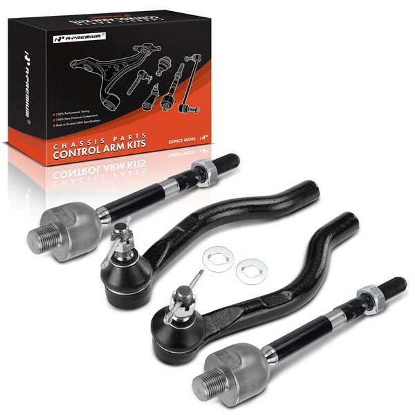 4 Pcs Front Inner & Outer Tie Rod Ends for Honda Civic 2016-2021 2.0L 1.5L