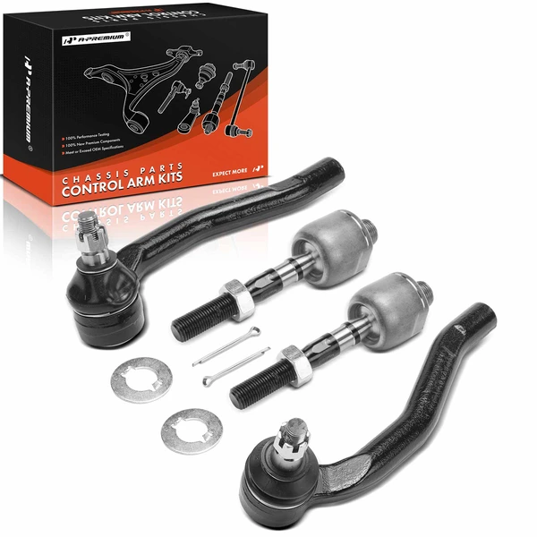 4 Pcs Front Inner & Outer Tie Rod End Kit for Acura TL 2009-2014 Sedan 4-Door